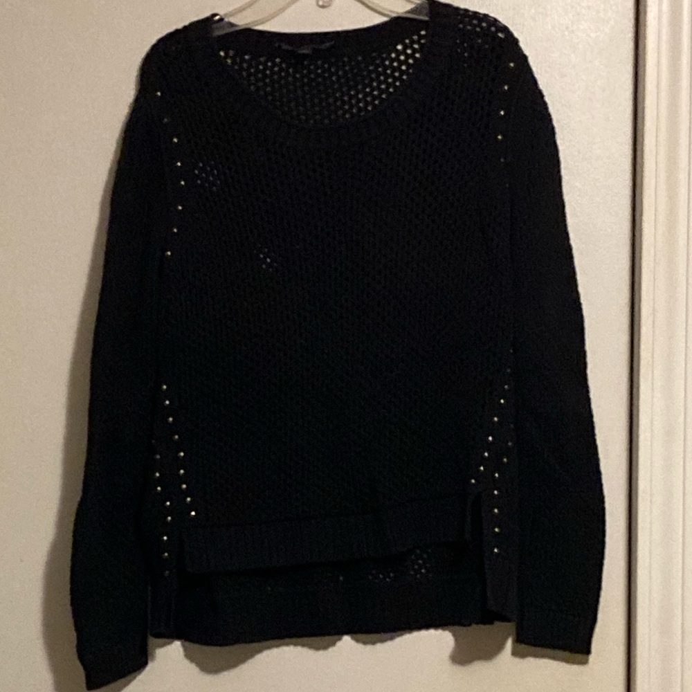 Rock & Republic Holey Black Studded Sweater